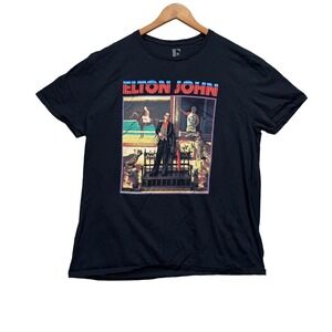 Elton John Circus T-Shirt Men's Sz XL Black Indie Rock Music 90s E Brand